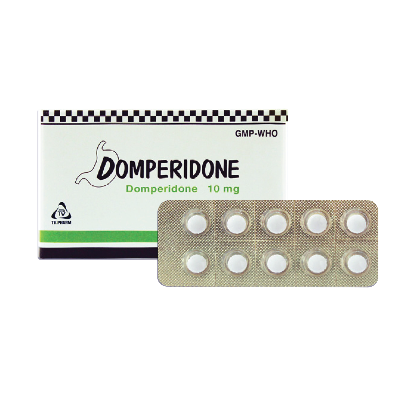 Viên bao phim Domperidone 10mg V10,H/100